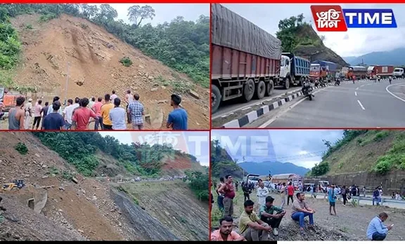 Landslide Halts Traffic on Haflong-Silchar Route, Commuters Stranded